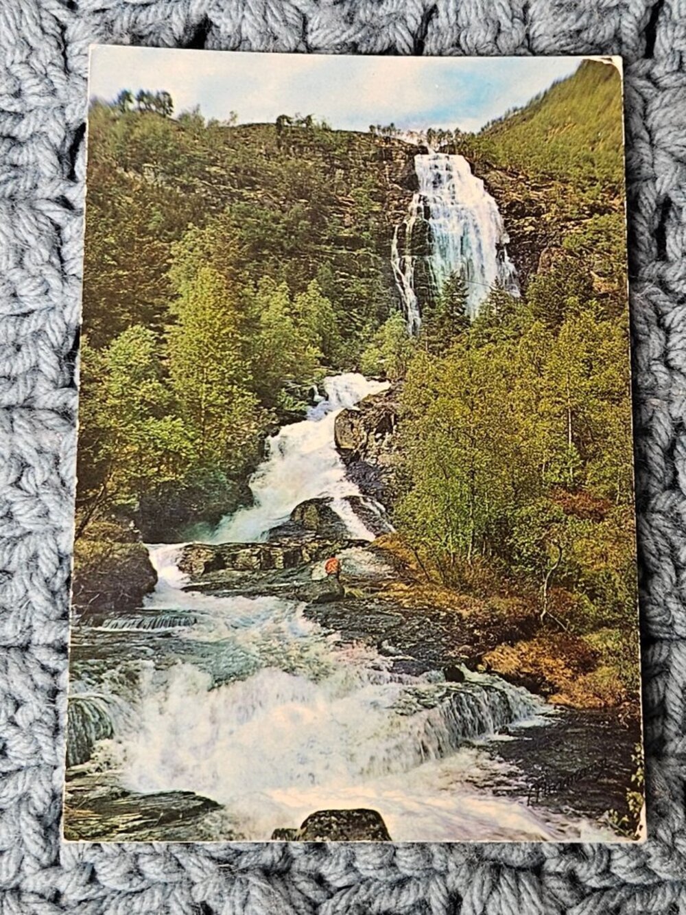 Norway Espelandsfoss Waterfall Granvin Postcard